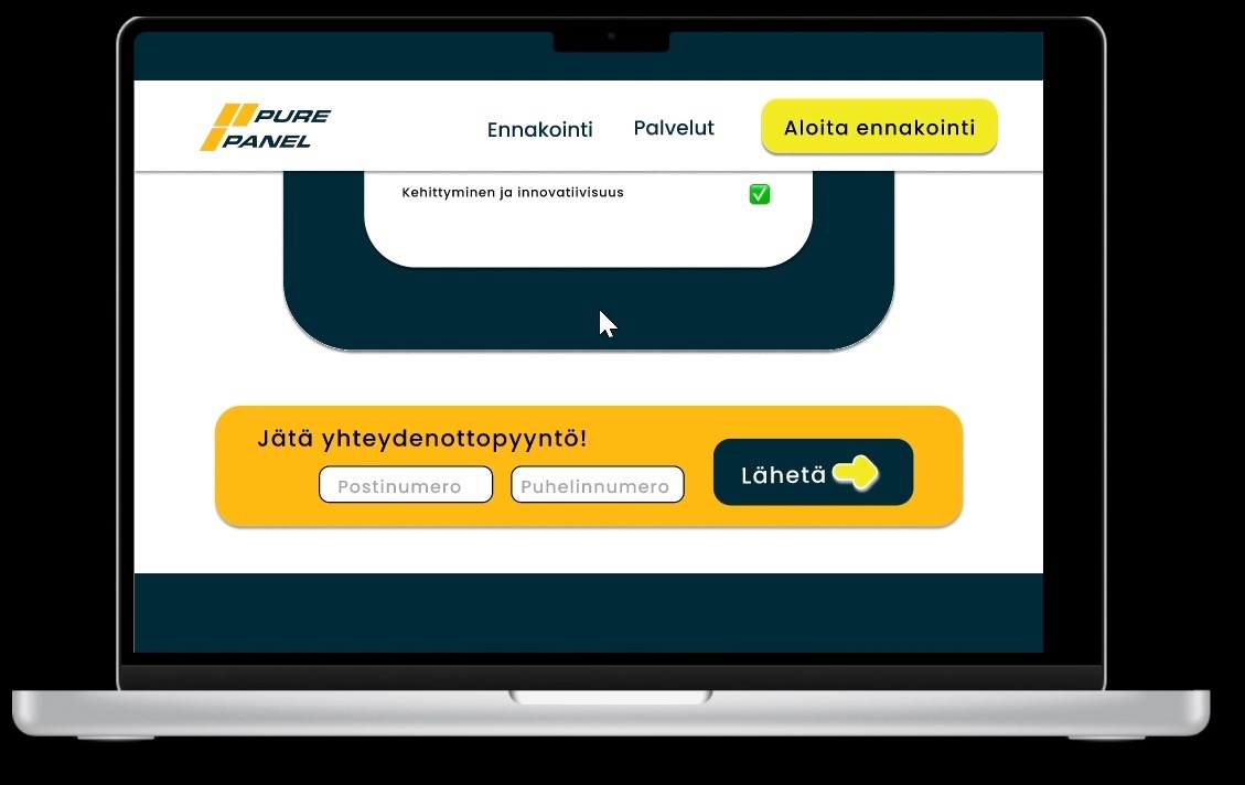 Pure Panel — website UI and layout design
